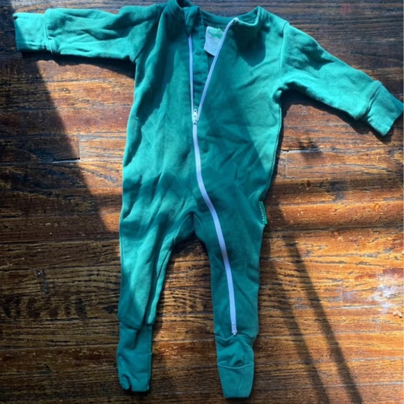 Parade organically | Green zipper pajamas onesie one piece | Organic cotton - Picture 1 of 4